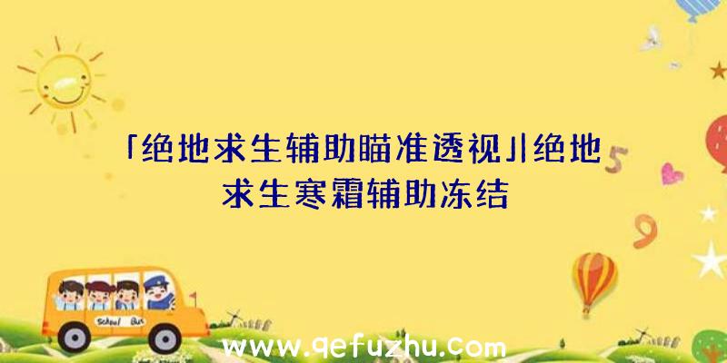 「绝地求生辅助瞄准透视」|绝地求生寒霜辅助冻结